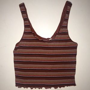 Orange/Brown Striped Tank Top from Pacsun